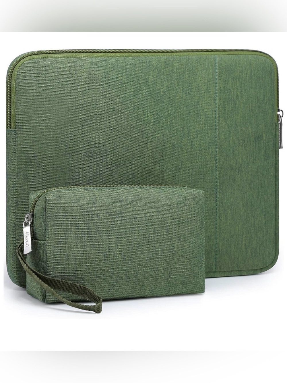 Green 14-15” Laptop case sleeve bag w/ pouch